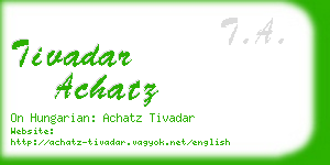 tivadar achatz business card